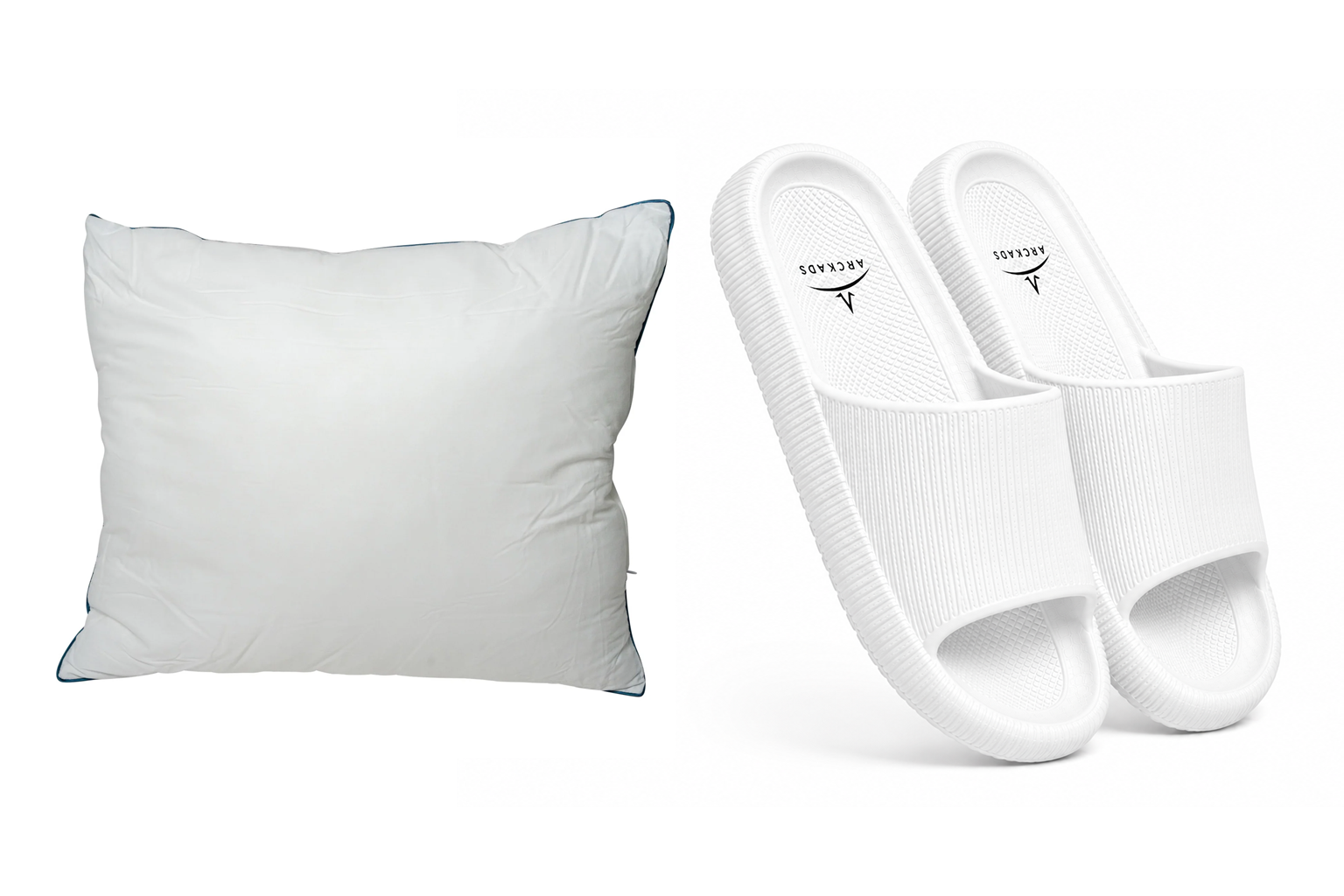 Ergonomisch comfortkussen + ARCKADS ergonomische slippers Combipakket