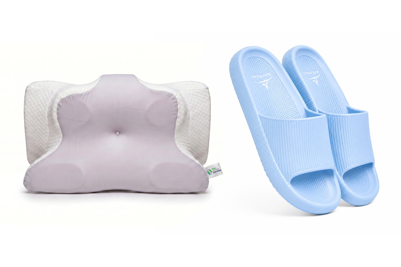 Ergonomisch vlinderkussen + ARCKADS ergonomische slippers Combipakket